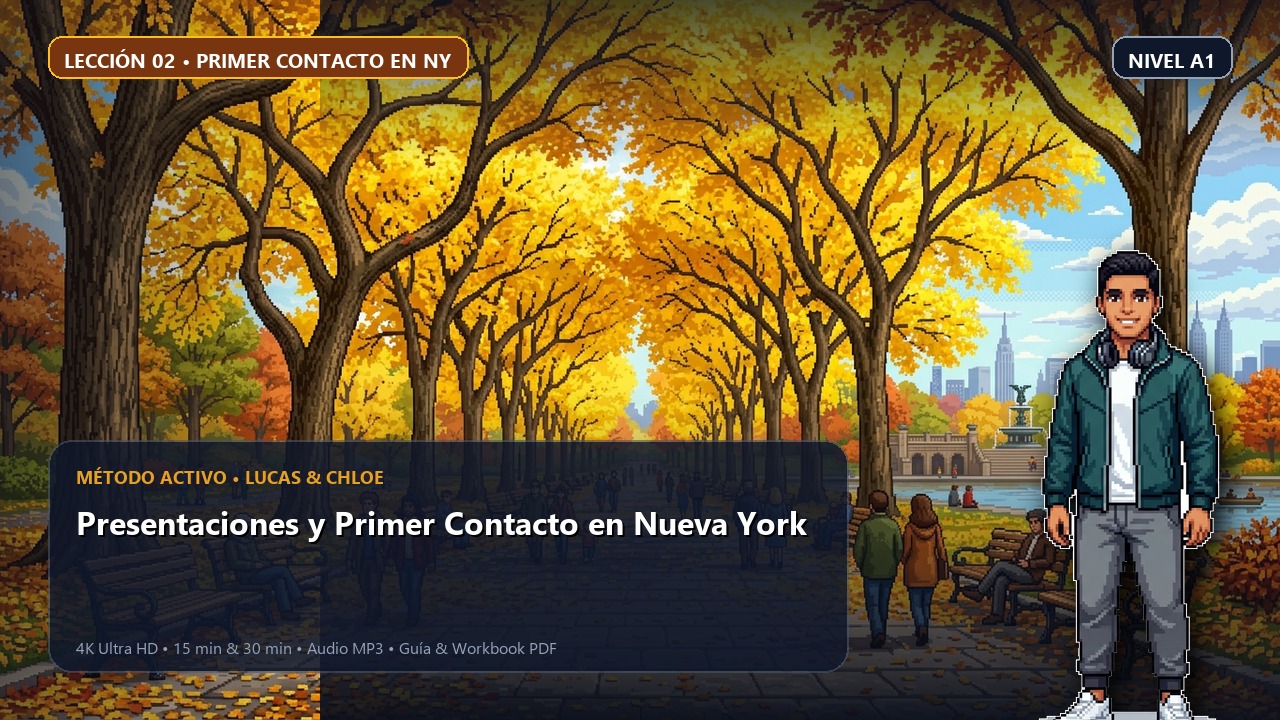 Portada de la lección 02: Presentaciones y Primer Contacto en Nueva York