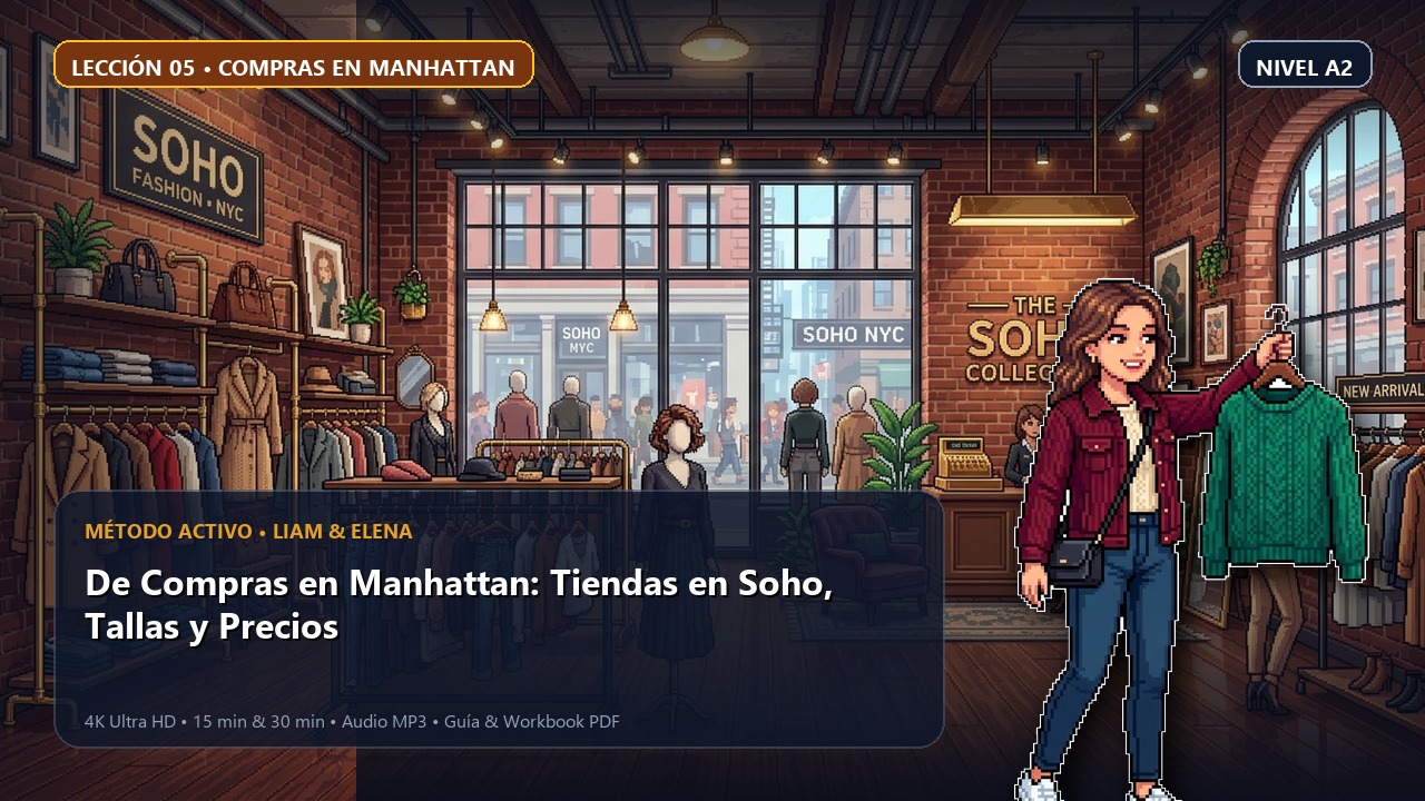 Portada de la lección 05: De Compras en Manhattan: Tiendas en Soho, Tallas y Precios